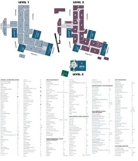 tysons corner mall directory map.